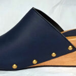 low heel clog wooden mul slipper