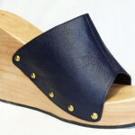 heel clog wood mules slipper vegan leather