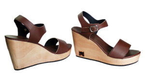 High Heel Wood Wedge Women Shoe Wide Width