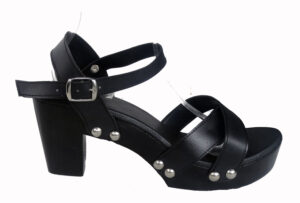 Black studded platform sandal
