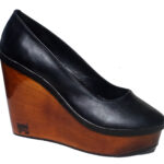 14cm heel wedge ballerina on wood sole