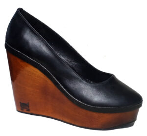 14cm heel wedge ballerina on wood sole
