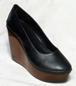 14cm wood platform wedge ballerina on wooden bottom high heel