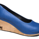 14cm natural wooden wedge ballerine pump toe wood heel