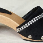 black suede clog velour velvet