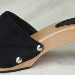black clog velvet leather vegan