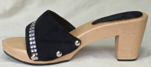 black clog velvet leather vegan