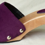 purple velvet suede woman shoe clogs made in africa