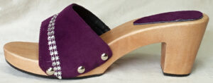 purple velvet suede woman shoe clogs made in africa