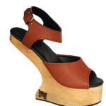 heelless shoes lady gaga style clog wood platform