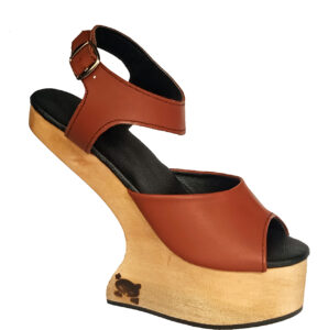 heelless shoes lady gaga style clog wood platform
