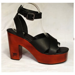 Wooden Sandal Shoes for Women with Genuine Leather