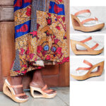 Handmade Carved Wooden Heeled Clog Mules slip-on