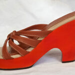 wood heel stained brown merisier high heel real leather chocolate