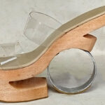 metallic wooden clogs