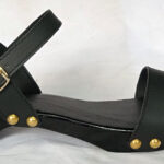 roman gladiator sandal mule with wood